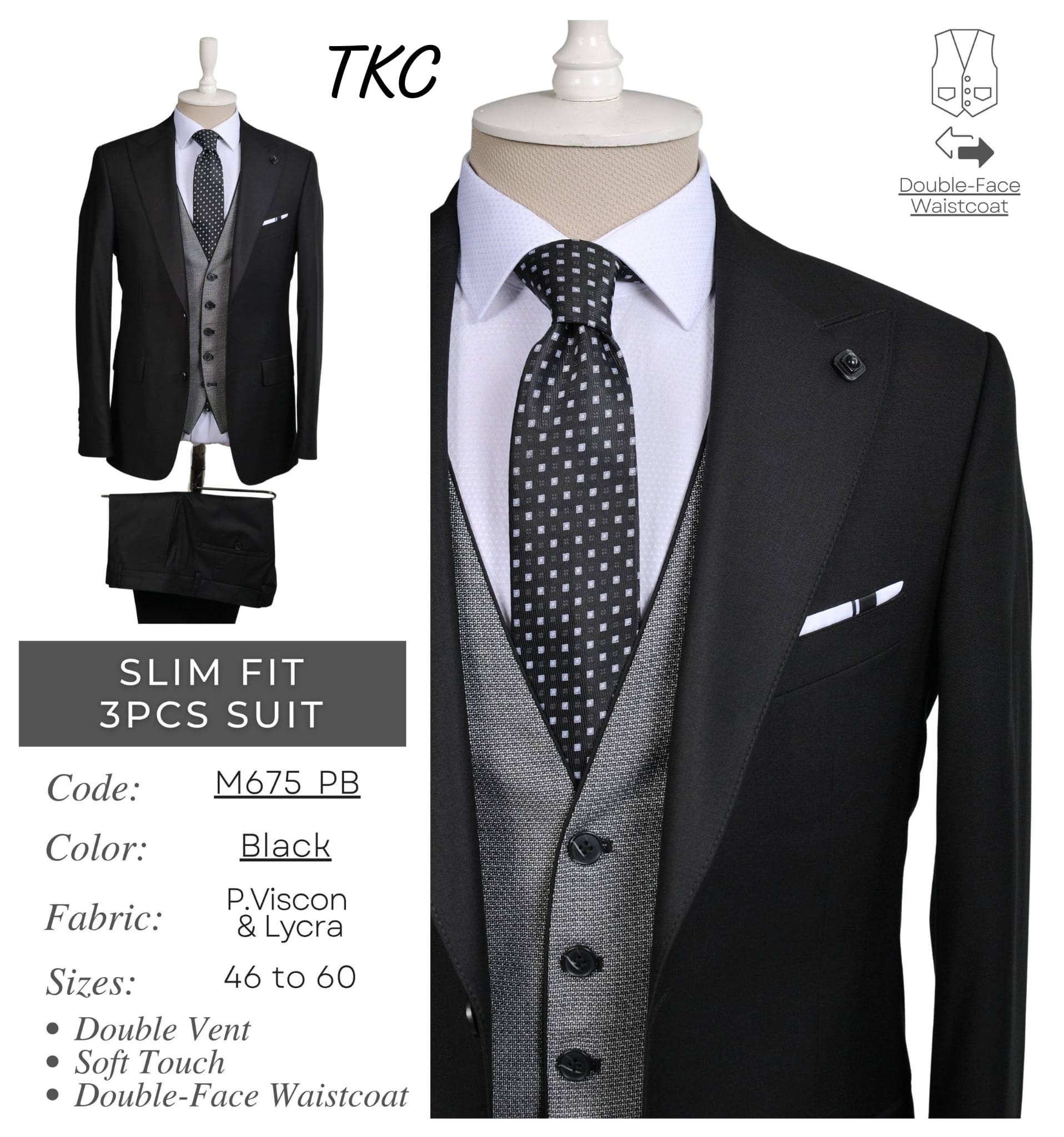 3-Piece Tailored Suit Set