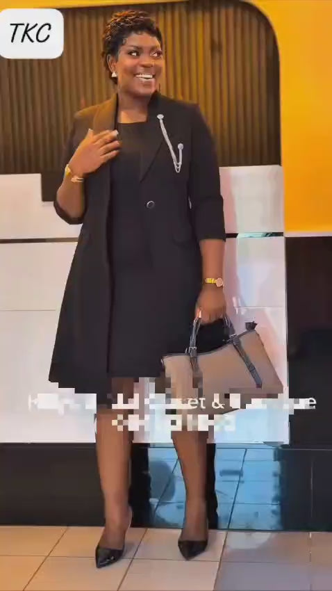 Dress -  Long Blazer 2 pieces set